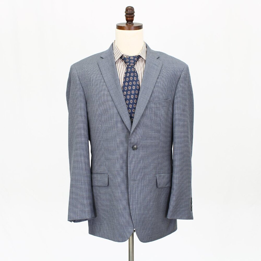 Jos. A. Bank 44L Blue Solid 2-Button Sport Coat Blazer Jacket G526 - Picture 1 of 11